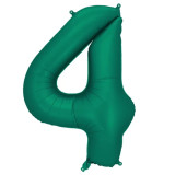 A 34 inch Bottle Green Number 4 Foil Balloon, manufactured by PartyDeco. A 34 inch Bottle Green Number 4 Foil Balloon, manufactured by PartyDeco.