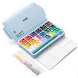 A 39 Piece Himi Twin Cup Gouache Set in an Ice Blue Case. A 39 Piece Himi Twin Cup Gouache Set in an Ice Blue Case.