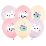 A Pack of Six 12 inch Gabby's Dollhouse Assorted Latex Balloons, manufactured by PartyDeco. A Pack of Six 12 inch Gabby's Dollhouse Assorted Latex Balloons, manufactured by PartyDeco.