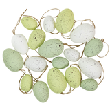 An assortment of 18 Pastel Green & White Eggs.