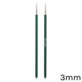 A set of KnitPro Interchangeable Circular Knitting Needle Pin Tips, with a width of approx. 3mm.