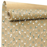 A Roll of Ysaline Green & White Patterned Natural Kraft Paper, manufactured by Clayrtons. A Roll of Ysaline Green & White Patterned Natural Kraft Paper, manufactured by Clayrtons.