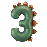 A 36 inch Dinosaur Number 3 Foil Balloon, manufactured by Partydeco. A 36 inch Dinosaur Number 3 Foil Balloon, manufactured by Partydeco.
