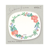 A Flower Wreath Transparent Sticky Note Pad, manufactured by Midori. A Flower Wreath Transparent Sticky Note Pad, manufactured by Midori.