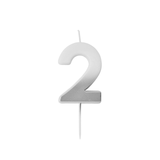 A Silver Ombre Number 2 Candle, measuring approx. 6.2cm. A Silver Ombre Number 2 Candle, measuring approx. 6.2cm.