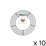 A set of 10 inch Green Deco Mesh Coated Wire Rings.