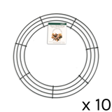 A set of 10 14 inch Green Deco Mesh Coated Wire Rings.