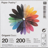 Basic Origami Paper, measuring 7.5cm x 7.5cm with 200 sheets, manufactured by Rico Design. Basic Origami Paper, measuring 7.5cm x 7.5cm with 200 sheets, manufactured by Rico Design.
