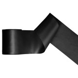 A spool of Black Satin Ribbon, measuring approx. 100mm x 25m. A spool of Black Satin Ribbon, measuring approx. 100mm x 25m.