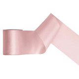 A spool of Light Dusty Rose Satin Ribbon, measuring approx. 100mm x 25m. A spool of Light Dusty Rose Satin Ribbon, measuring approx. 100mm x 25m.