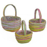 A set of 3 pastel baskets in a Springtime shade.