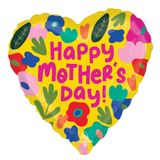 An 18 inch Mother's Day Hothouse Petals Heart Foil Balloon, manufactured by Anagram Europe.