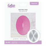 An Oval Nesting Metal Die Set, with 24 pieces included. An Oval Nesting Metal Die Set, with 24 pieces included.