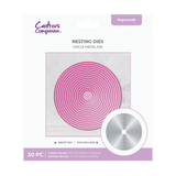 A Circle Nesting Metal Die Set, with 30 pieces included. A Circle Nesting Metal Die Set, with 30 pieces included.
