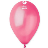 A pack of 50, 13" Metallic Fuchsia Latex Balloons, manufactured by Gemar.