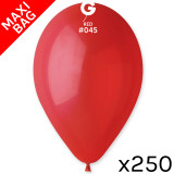 A maxi bag of 250, 13" Standard Red Latex Balloons, manufactured by Gemar.
