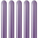 A bag of 50 260 Mirror Violet Entertainer Balloons, manufactured by Kalisan.