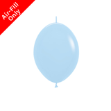 A pack of 50 6" Pastel Matte Blue Link-O-Loon Latex Balloons, manufactured by Sempertex.