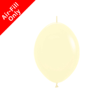 A pack of 50 6" Pastel Matte Yellow Link-O-Loon Latex Balloons, manufactured by Sempertex.
