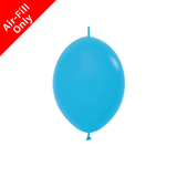 A pack of 50 6" Fashion Blue Link-O-Loon Latex Balloons, manufactured by Sempertex.