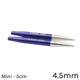 A set of Mini KnitPro Interchangeable Circular Knitting Needle Pin Tips, with a width of approx. 4.5mm.