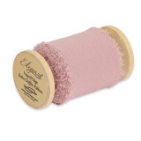 A Spool Dusky Pink Frayed Edge Chiffon Ribbon, measuring50mm x 5m.