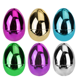 A pack of 6 8.5cm metallic fillable Easter eggs.