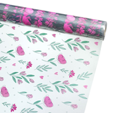A roll of Painted Flower Print Cello Film Wrap, measuring approx. 80cm x 100m.
