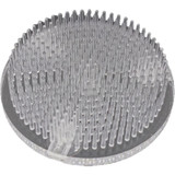 A Clear Round Pinholder, measuring approx. 7.7cm x 3cm.