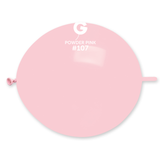 A bag of 13" Marshmallow Powder Pink G-Link Latex Balloons, manufactured by Gemar.