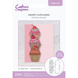 A Sweet Cupcakes Stamp & Die Set, manufactured by Crafter’s Companion.