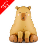 A 32 inch Sitting Capybara Foil Balloon, manufactured by PartyDeco.