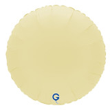 An Unpackaged 18 inch Soft Matte French Butter Round Foil Balloon, manufactured by Grabo.