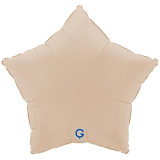 An Unpackaged 18 inch Soft Matte Cappuccino Star Foil Balloon, manufactured by Grabo.
