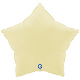An Unpackaged 18 inch Soft Matte French Butter Star Foil Balloon, manufactured by Grabo.