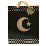 An Umrah Mubarak Moon & Star Gift Bag, manufactured by Hootyballoo.