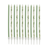 A set of 12 Botanical Party Tall Skinny Candles, manufactured by Hootyballoo.
