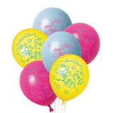 A pack of 6 12 inch Peppa Pig Latex Balloons, manufactured by Unique.