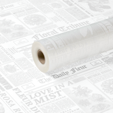 A roll of White Newspaper Sienna Print Frosted Film, measuring approx. 80cm x 80m.