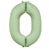 A 34 inch Avocado Number 0 Foil Balloon, manufactured by Sensations.