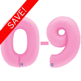 A 40 inch Sakura Pink Numbers Starter Kit, with 36 balloons included.