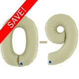A 26 inch Olive Green Numbers Starter Kit, containing 36 Balloons.