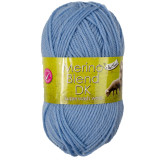 A 50g ball of Merino Blend DK Pale Blue Wool, manufactured by King Cole.