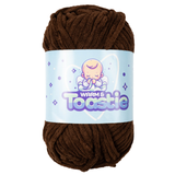 A 200g ball of Warm & Toastie Super Chunky Chocolate Polyester Yarn, manufactured by King Cole.