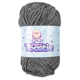A 200g ball of Warm & Toastie Super Chunky Silver Polyester Yarn, manufactured by King Cole.