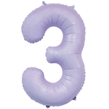 A 34 inch Matte Lilac Number 3 Foil Balloon, manufactured by Sensations.