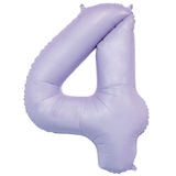 A 34 inch Matte Lilac Number 4 Foil Balloon, manufactured by Sensations.