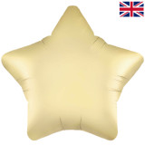 An unpackaged 19" Gold Silk Star Foil Balloon, manufactured by Oaktree.
