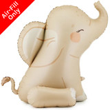 A 36 inch Beige Sitting Elephant Foil Balloon, manufactured by PartyDeco.