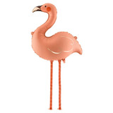 A 27 inch Flamingo Walking Pet Foil Balloon, manufactured by PartyDeco.